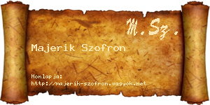 Majerik Szofron névjegykártya